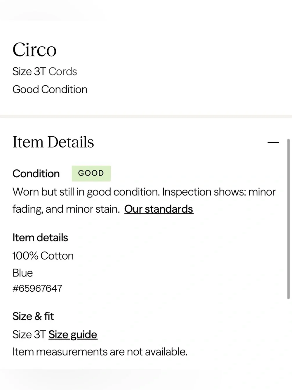 CIRCO Navy Blue Corduroy Elastic-Waist Pants Pockets